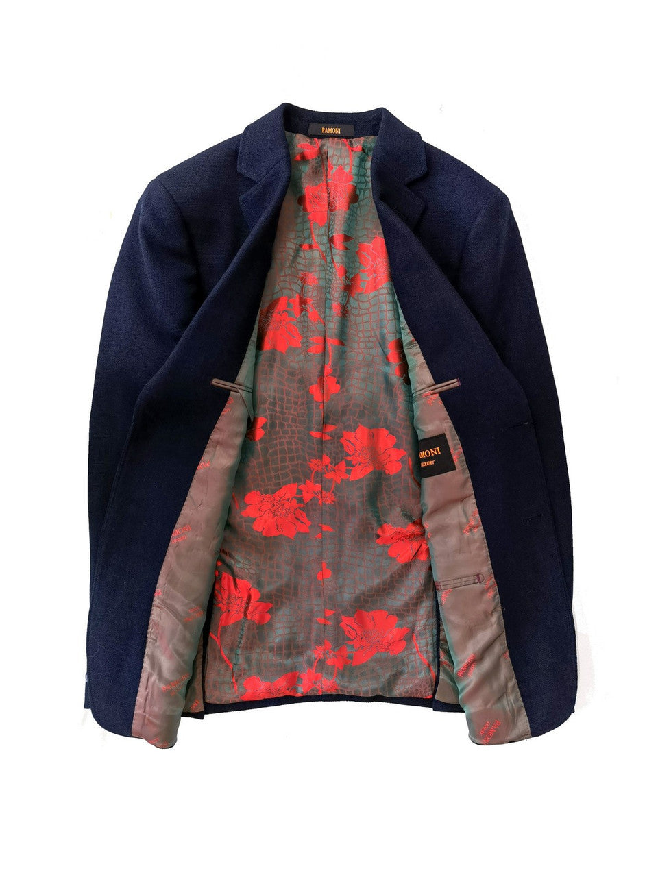 Blazer de tweed entallado azul marino
