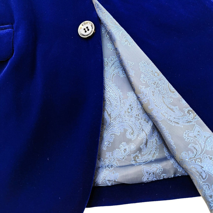 Royal Blue Velvet Blazer