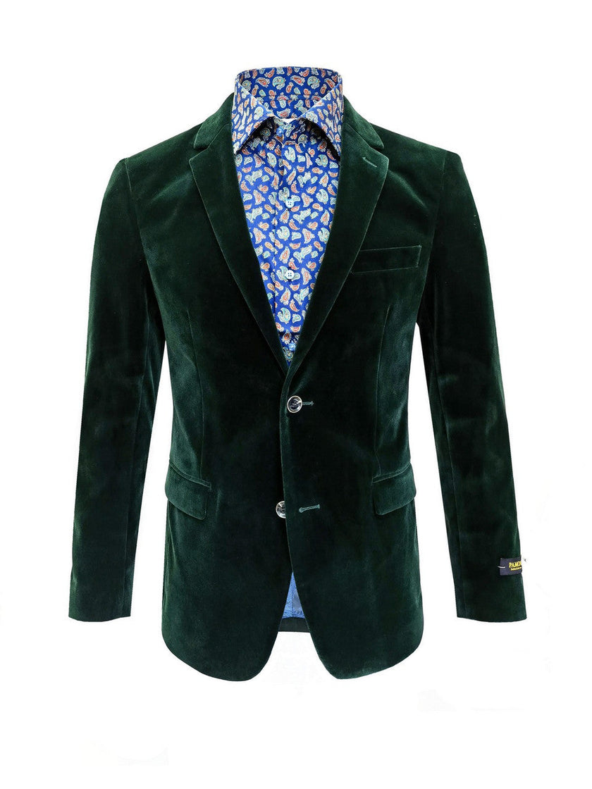 Green Velvet Blazer