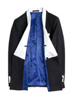 Black Double Breasted Tuxedo With White Shawl Lapel