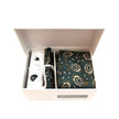 Green Orange Paisley Tie & Cufflinks set