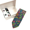 Multi Coloured Floral Tie & Cufflinks Set