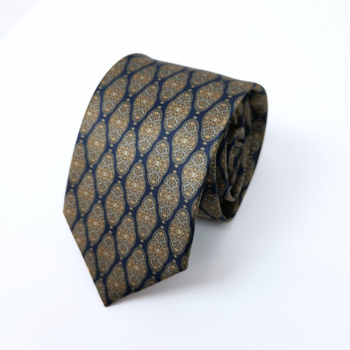 Navy Brown Geometric Tie