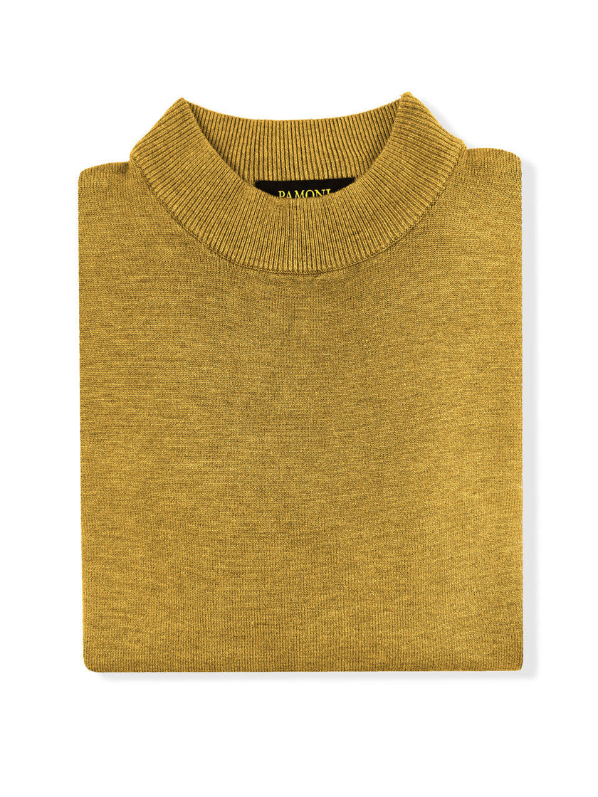 Mustard High Neck Slim Fit Jumper
