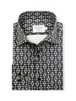 Men’s Black & White Geometric Print Slim Fit Shirt – 100% Cotton
