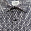Men’s Navy & White Micro Floral Print Slim Fit Shirt – 100% Cotton
