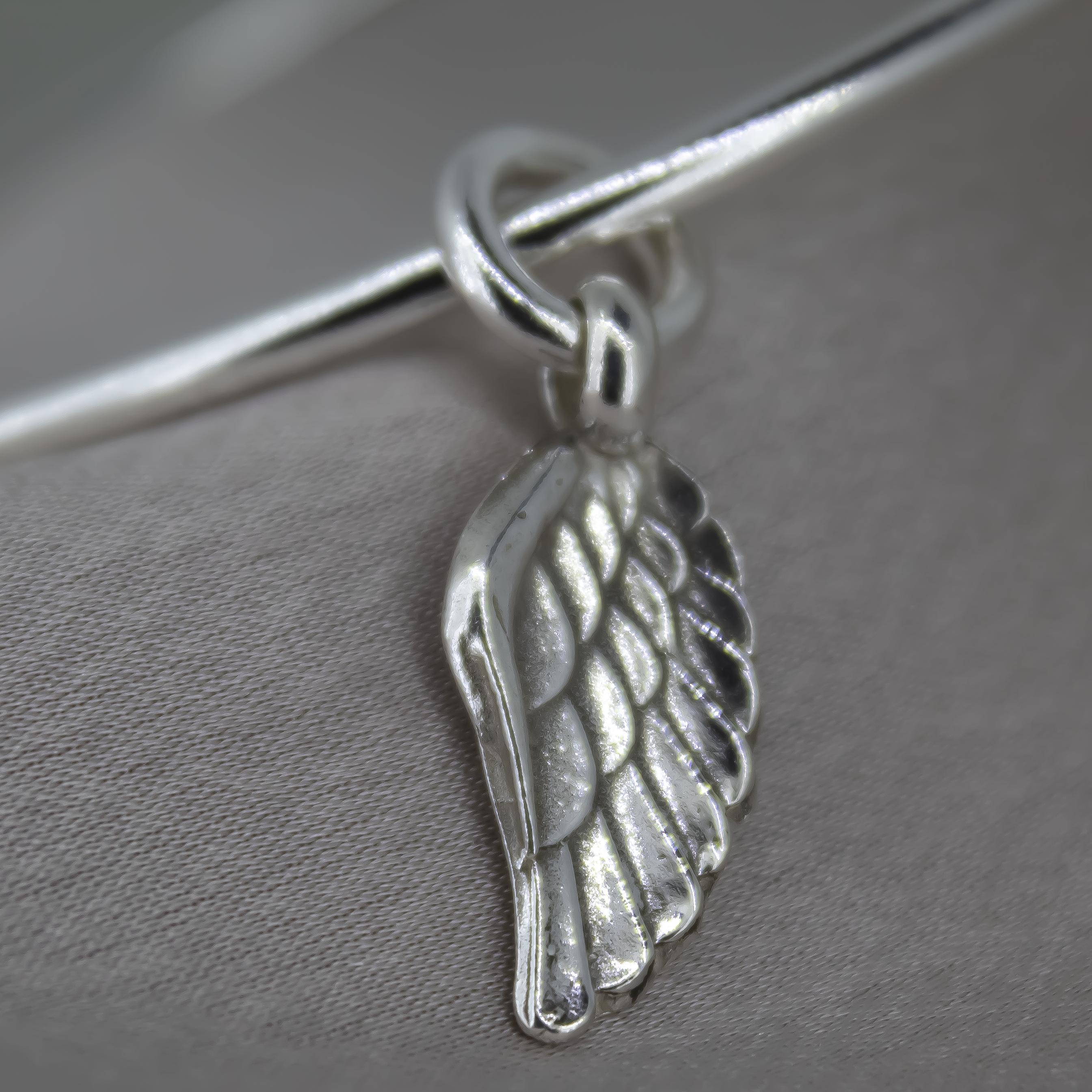 Angel Wing Charm Bangle