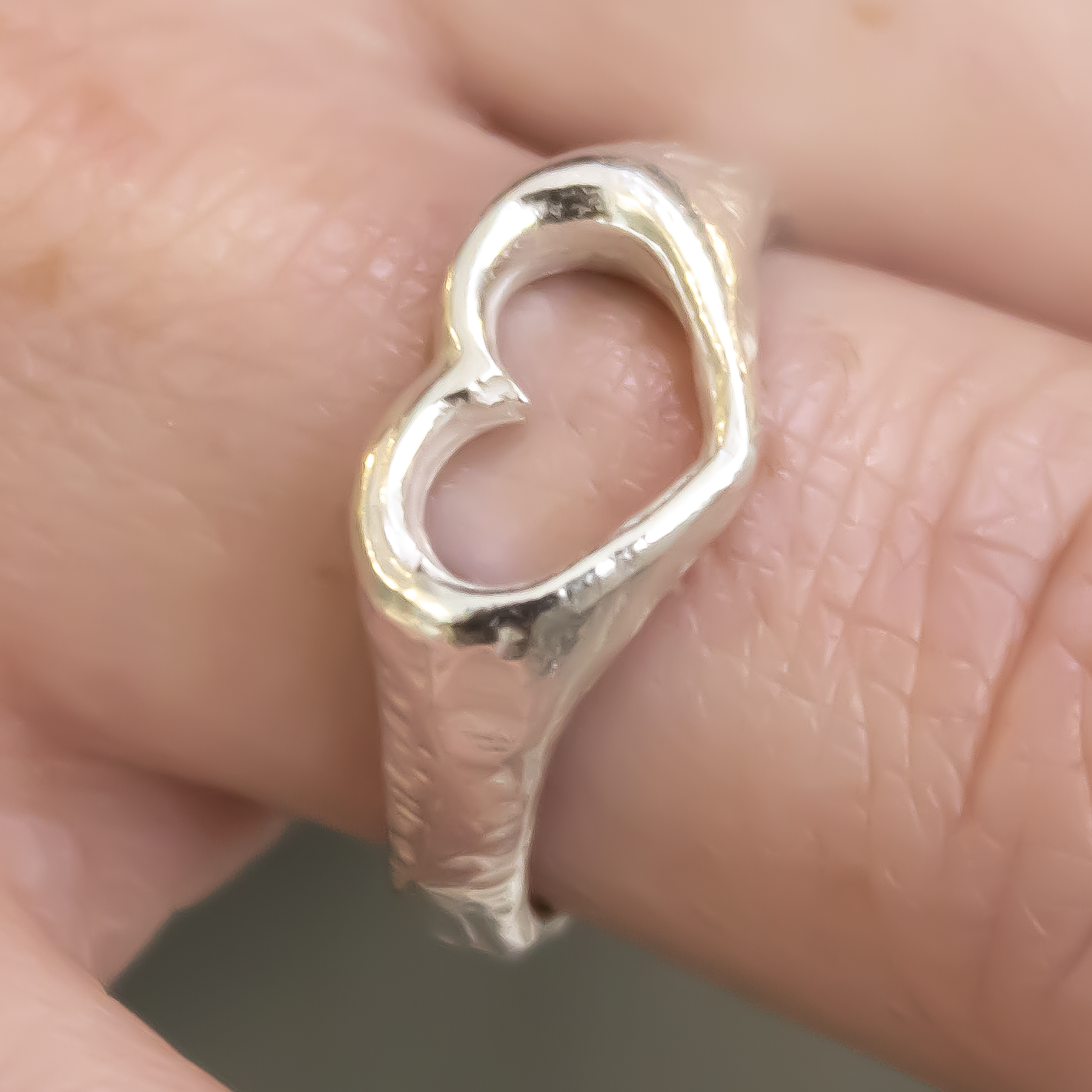 Open Heart Signet Ring