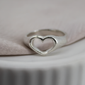 Open Heart Signet Ring