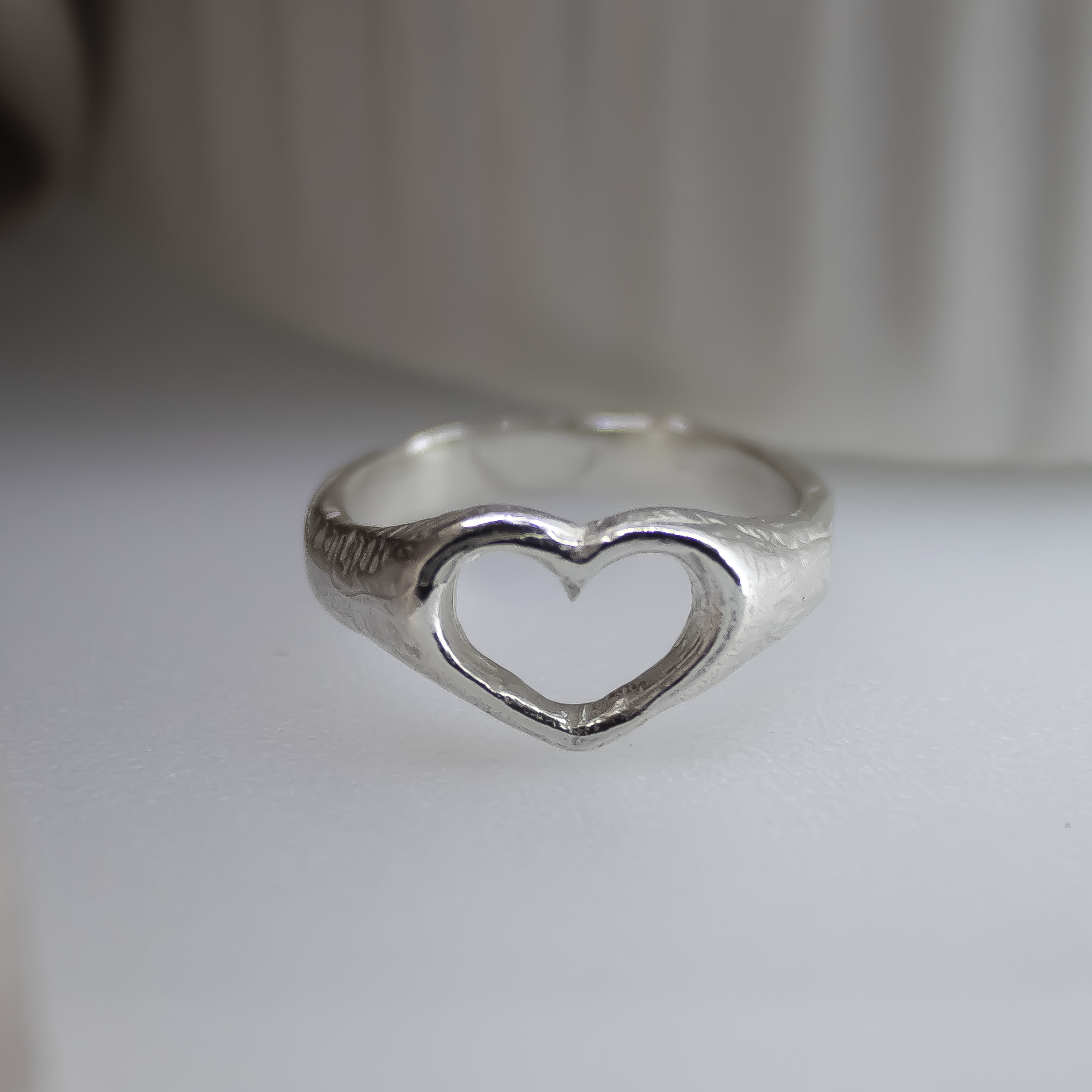 Open Heart Signet Ring