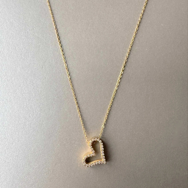 Viviana Luxe 18k Gold Plated Heart Necklace