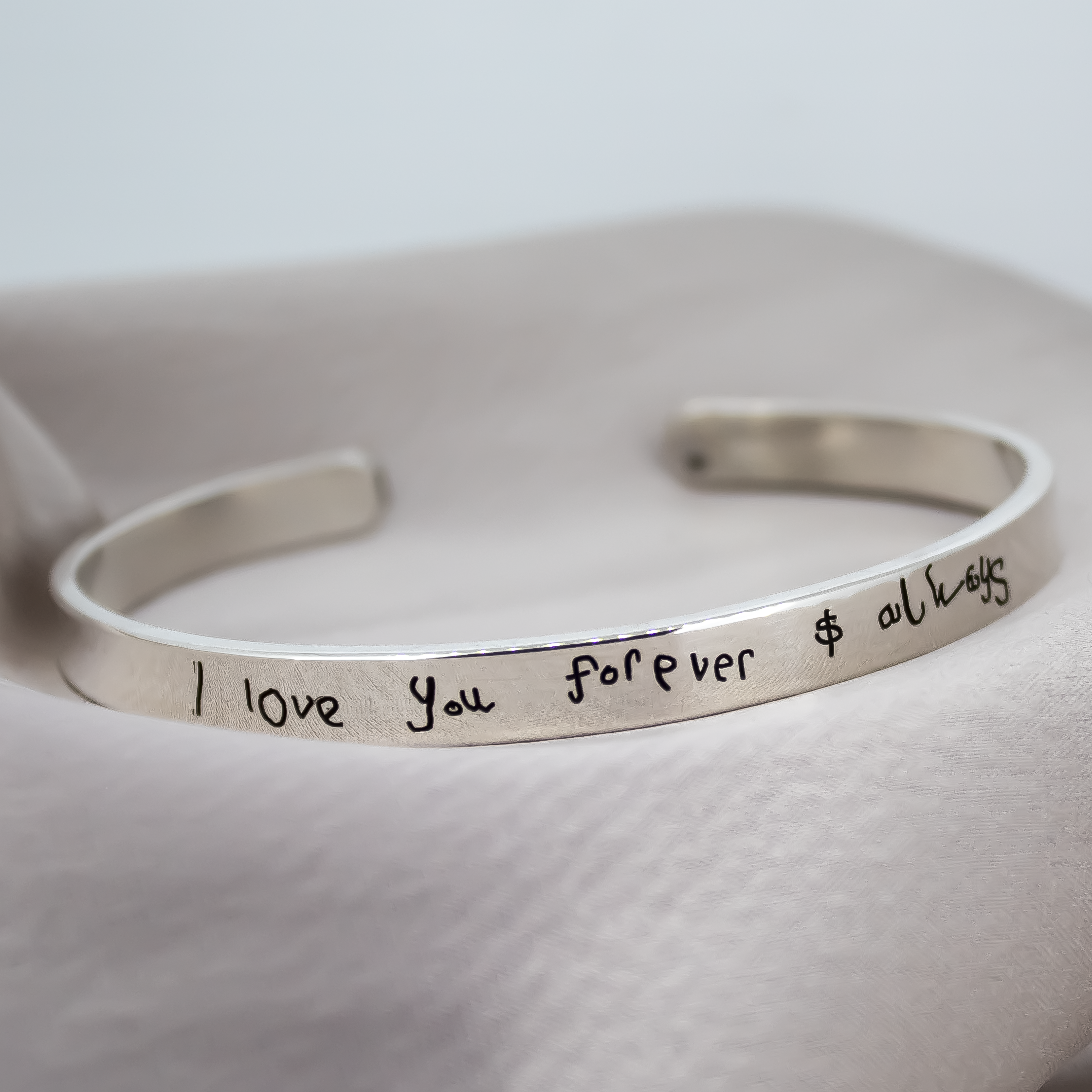 Unisex Handwriting Cuff Bangle