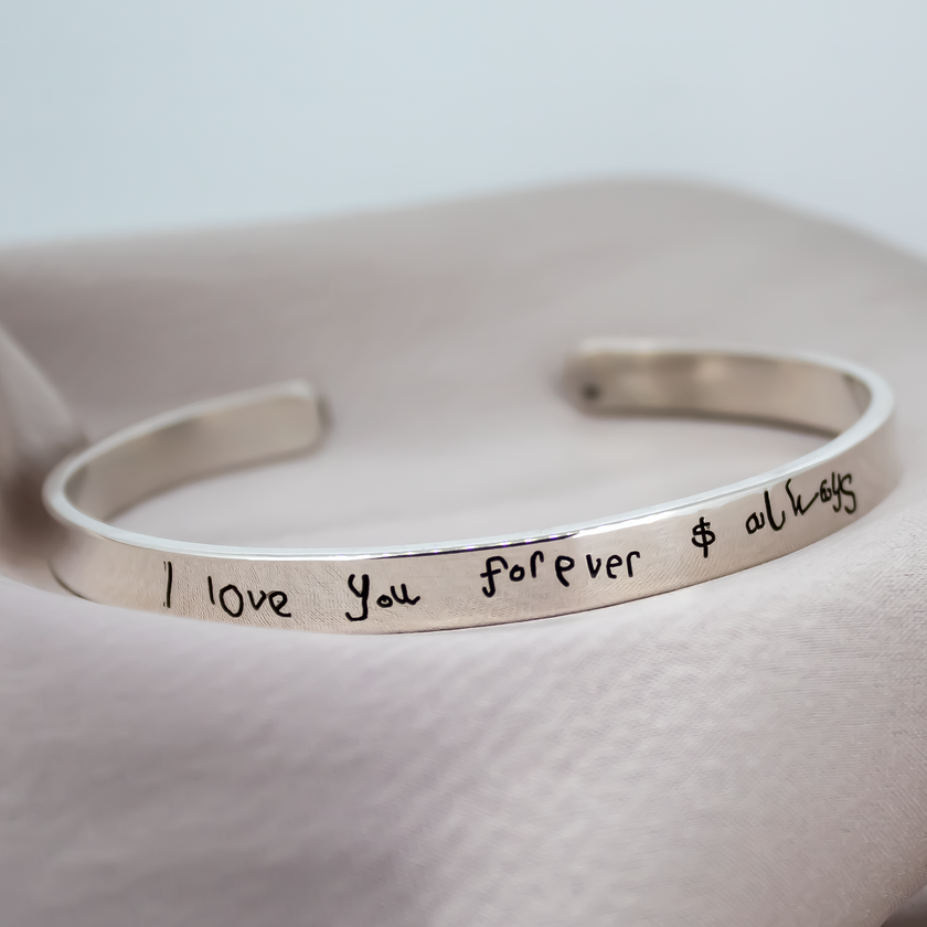 Unisex Handwriting Cuff Bangle