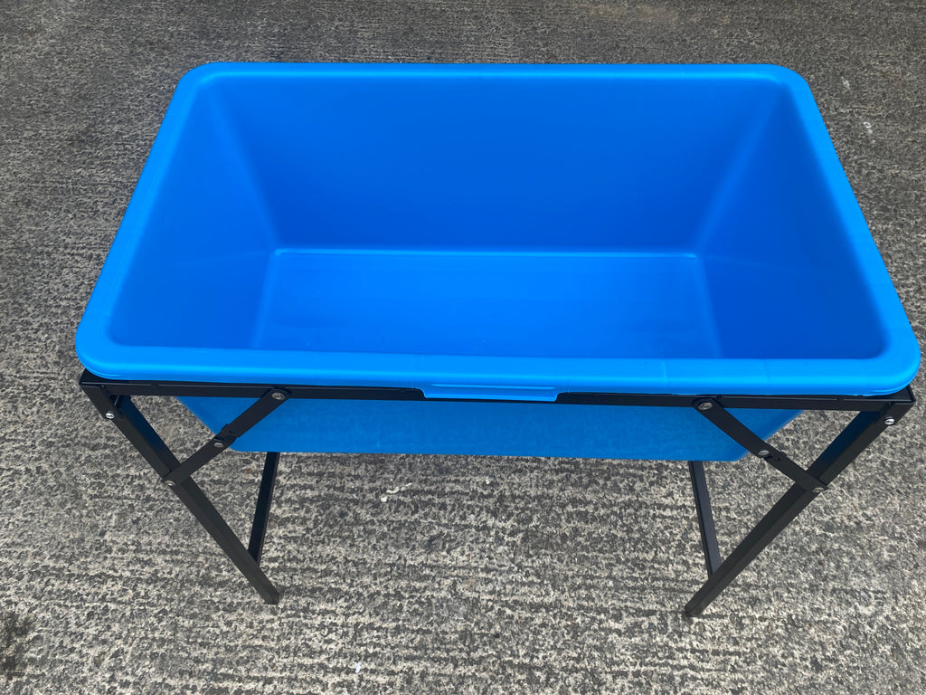 Blue Dog Bath with Drain Valve (Black) and Stand
