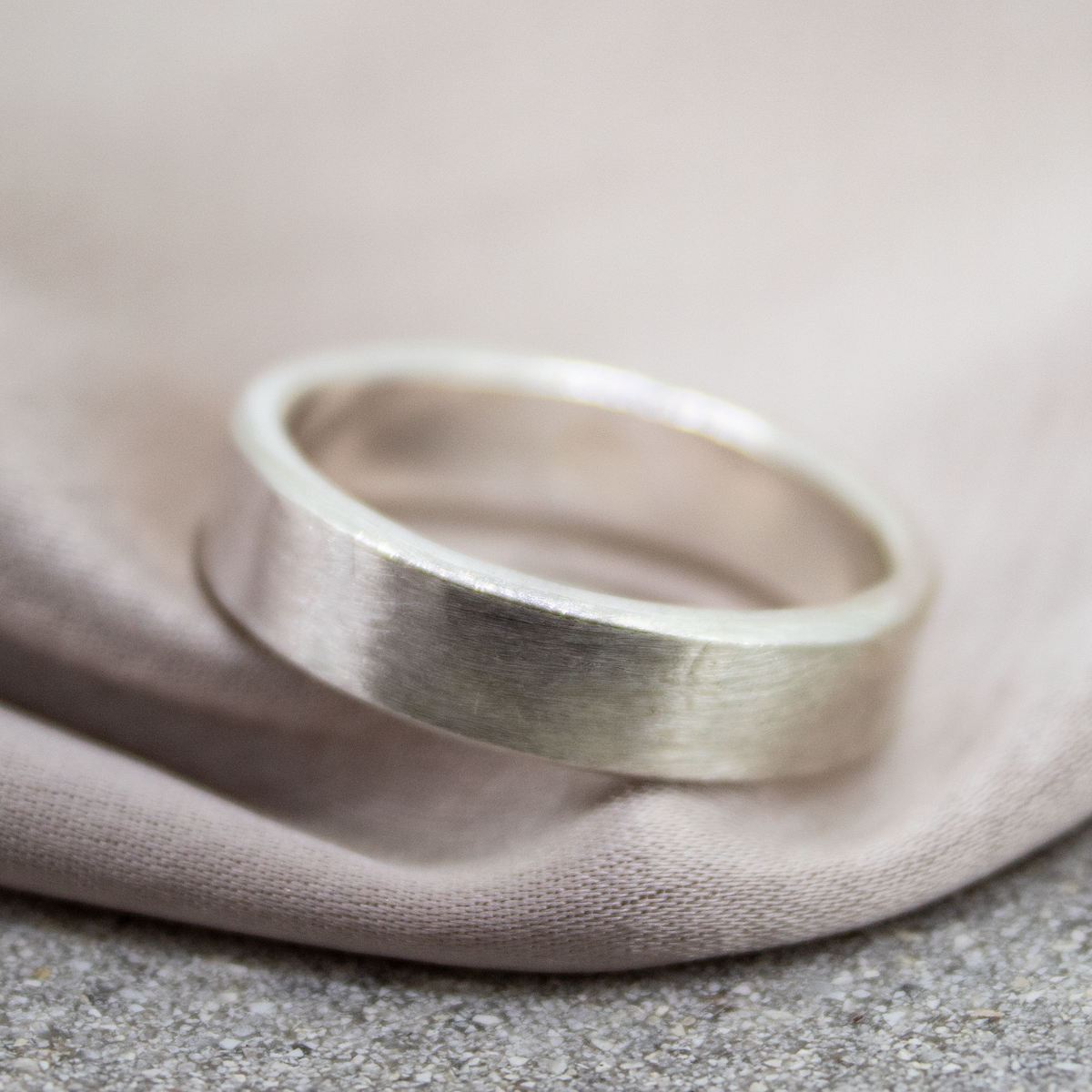 Unisex Brushed Band Ring