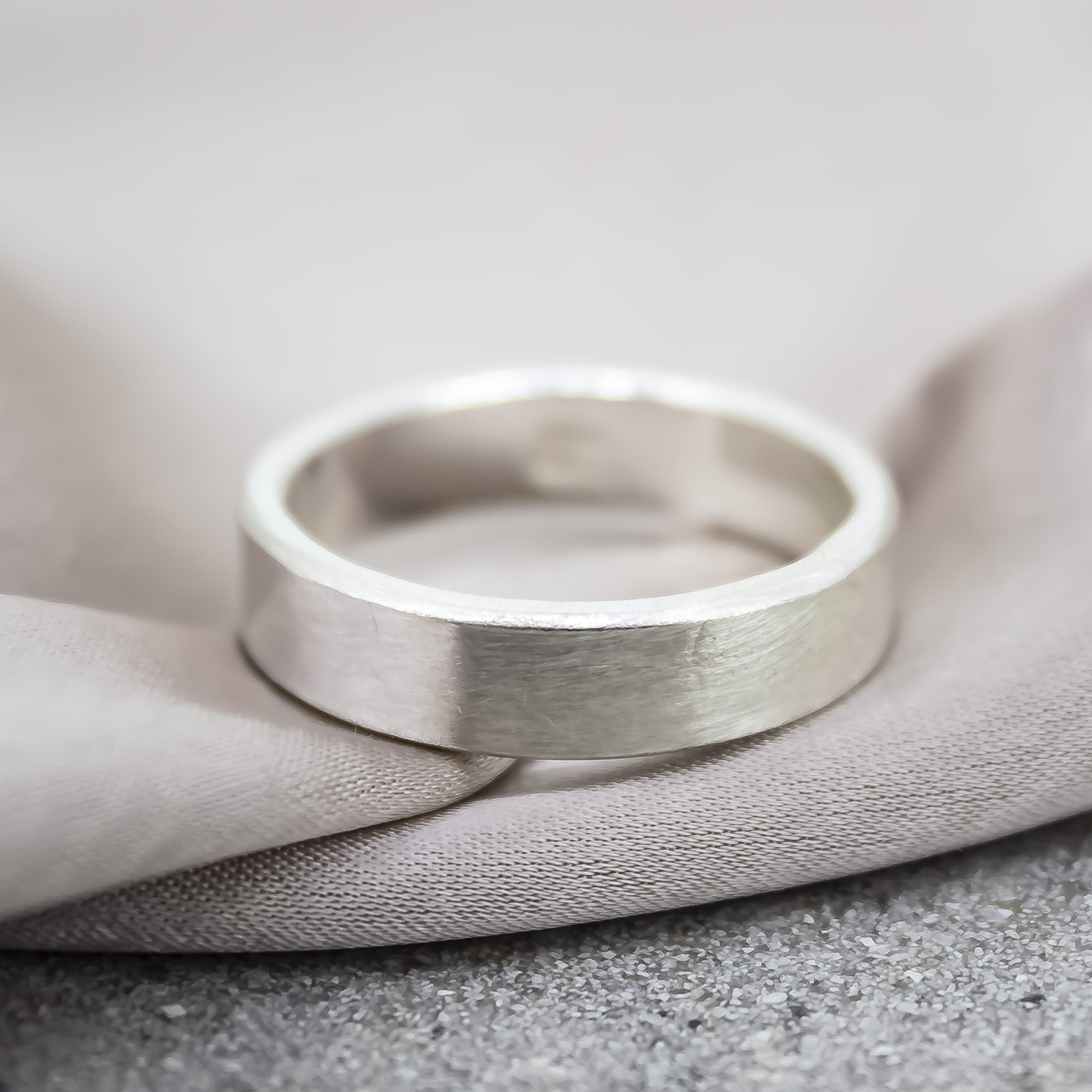Unisex Brushed Band Ring