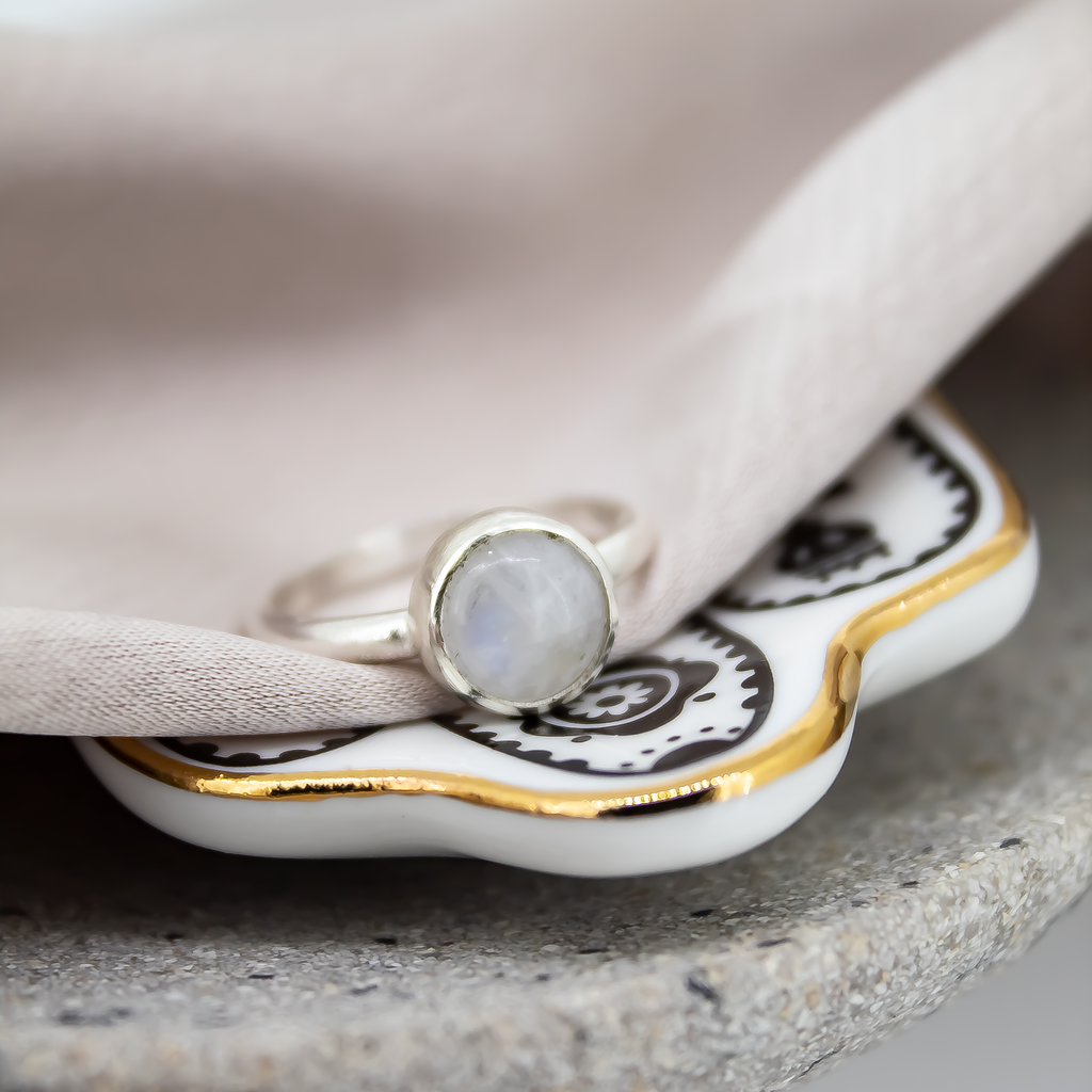 Rainbow Moonstone Ring