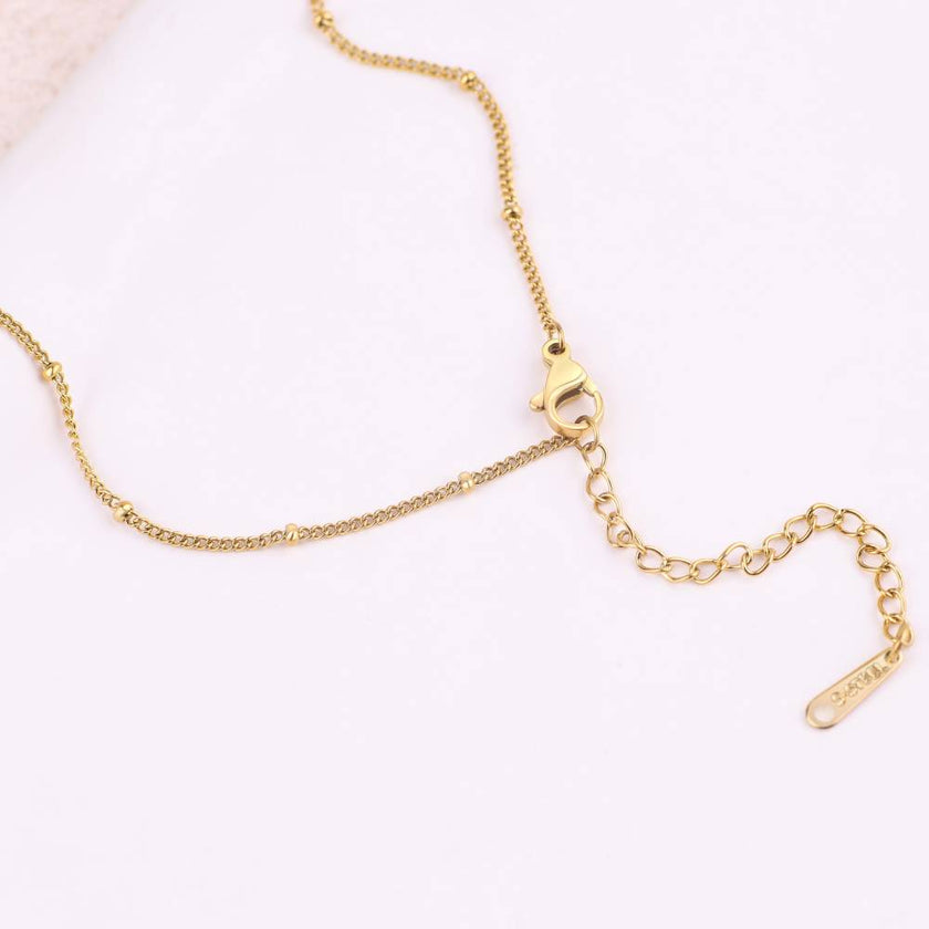 Mother Of Pearl Heart Initial Necklace