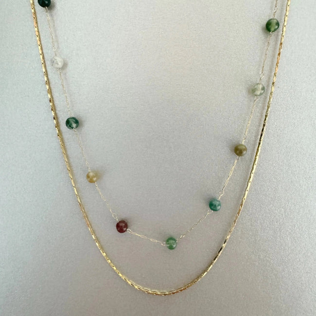 Keira Luxe 18k Gold Plated Beaded Necklace