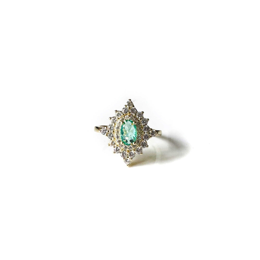 Anillo ajustable estilo vintage de piedra azul Florencia