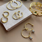 Hydra Gold and Pearl Hoops