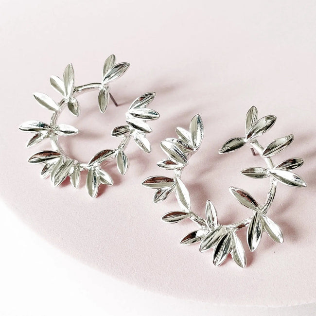 Tia Silver Wreath Earrings
