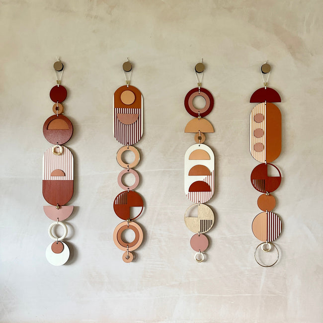 Warm Tones Wall Hangings - Geometric Wall Art - Luxury Wall Decor - Mid-Century Home Decor - Slim Long Wall Tapestry
