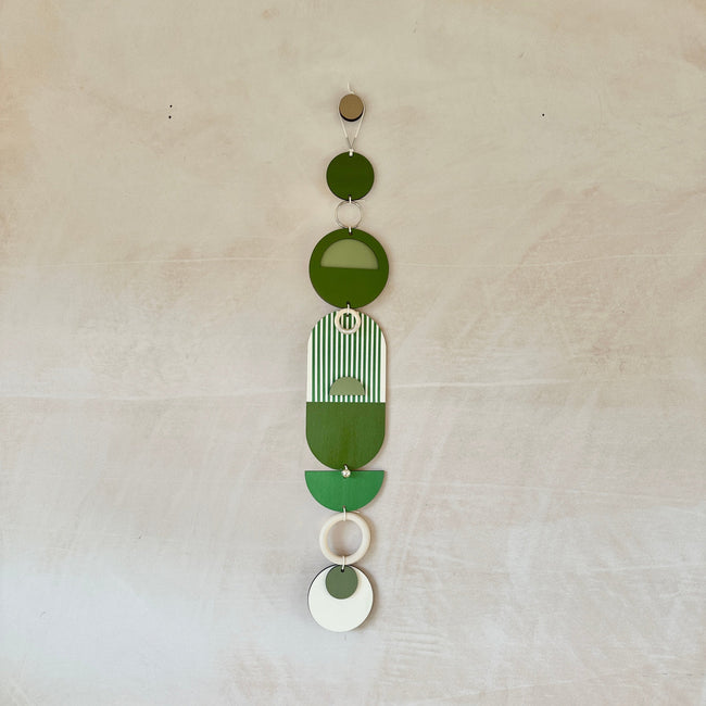 Green Wall Hangings - Geometric Wall Art - Luxury Wall Decor - Mid-Century Home Decor - Slim Long Wall Tapestry