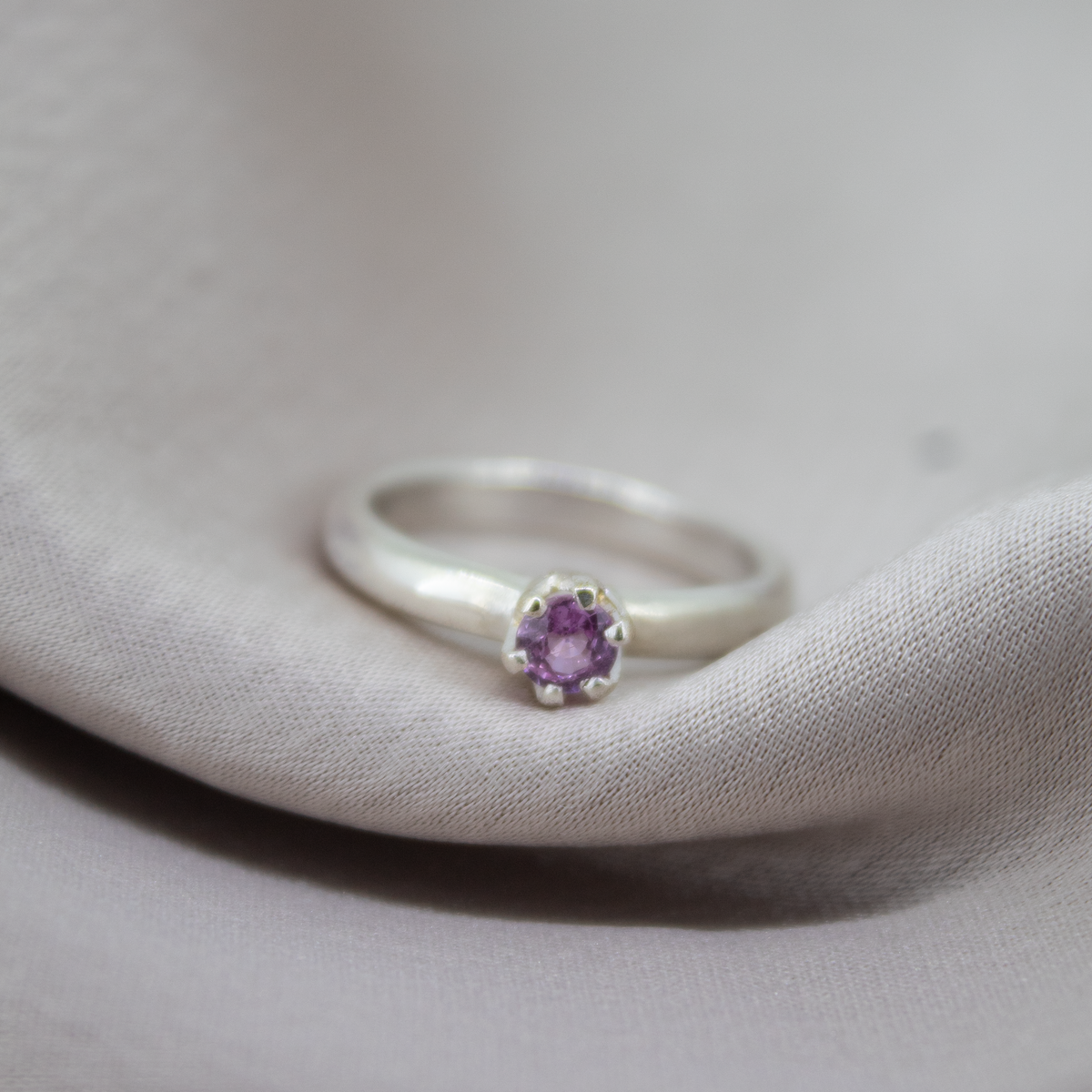 Pink Sapphire Solitaire