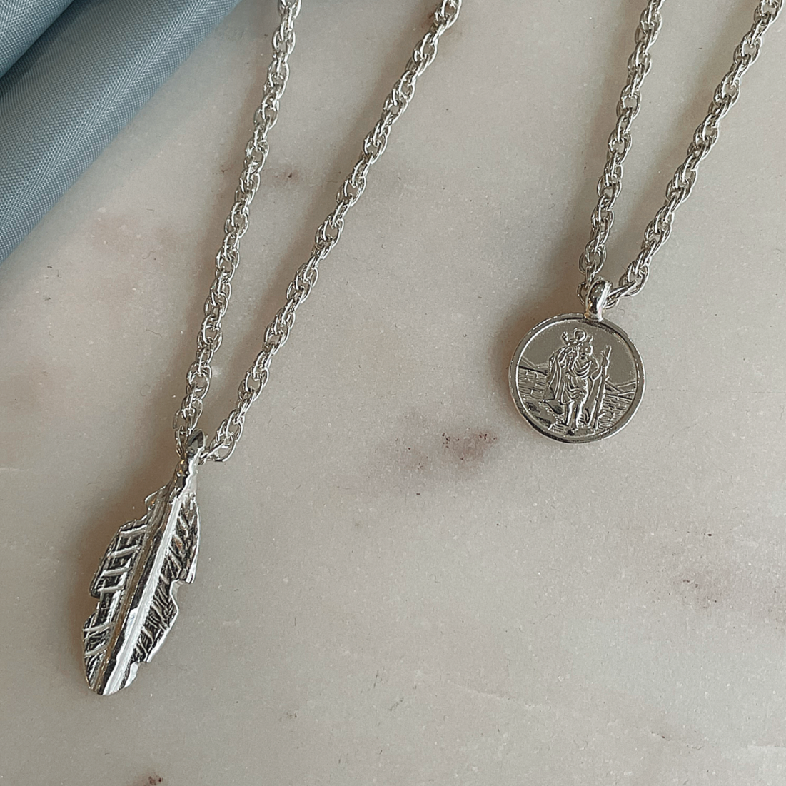 Chunky Rope St Christopher Necklace