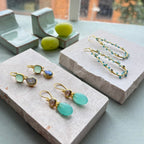 Persephone Double Gemstone Earrings Pariba Onyx & Smoky Quartz