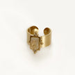 Luna Luxe 18k Gold Plated Wide Band Irregular Crystal Ring