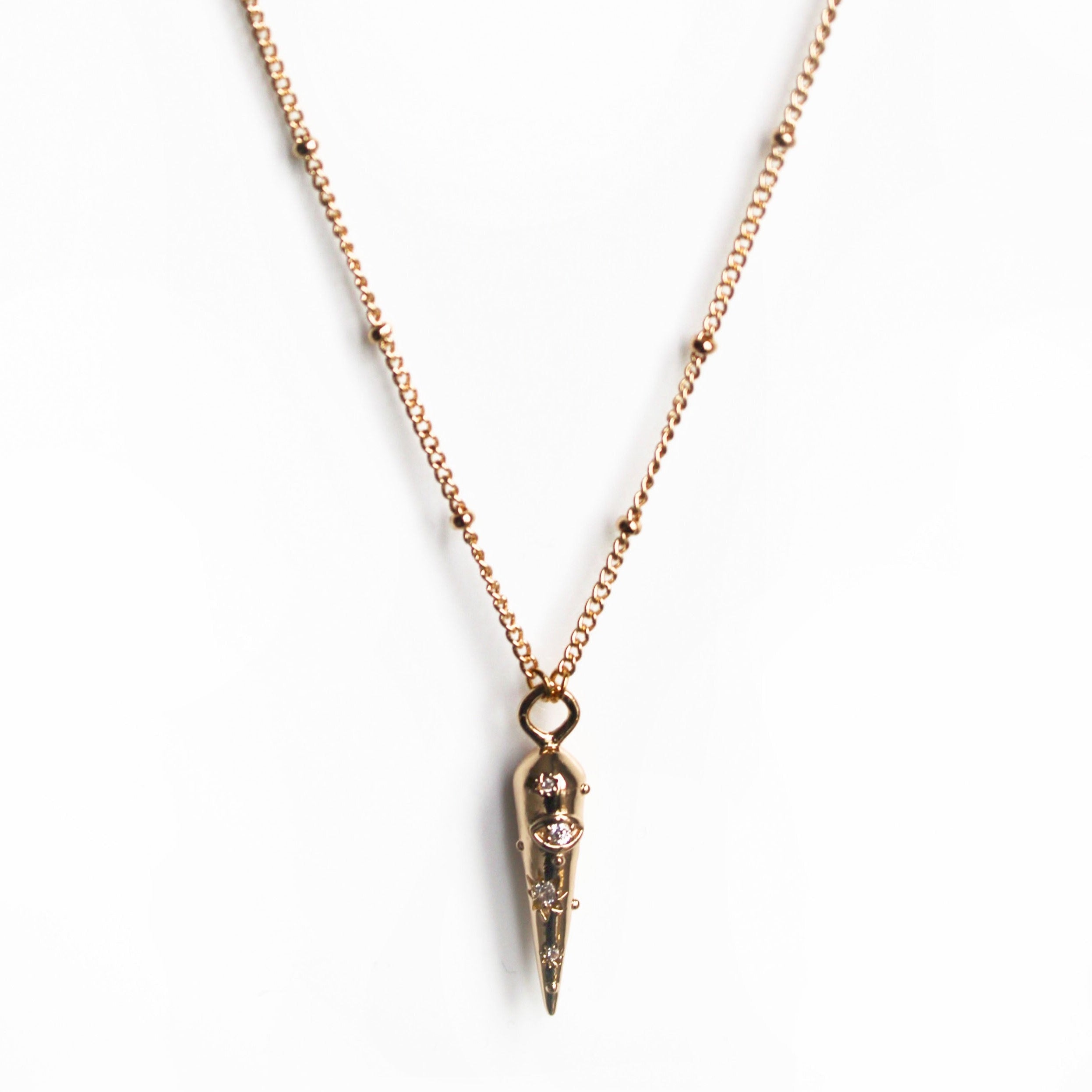 Samira 18k Gold Plated Jewelled Pendant Necklace