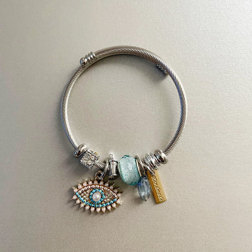 Aysha Turquoise Evil Eye Charm Bracelet