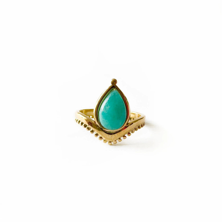 Emmy Luxe 18 Karat vergoldeter Türkissteinring