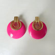 Pendientes Lulu de Disco Grande Rosa
