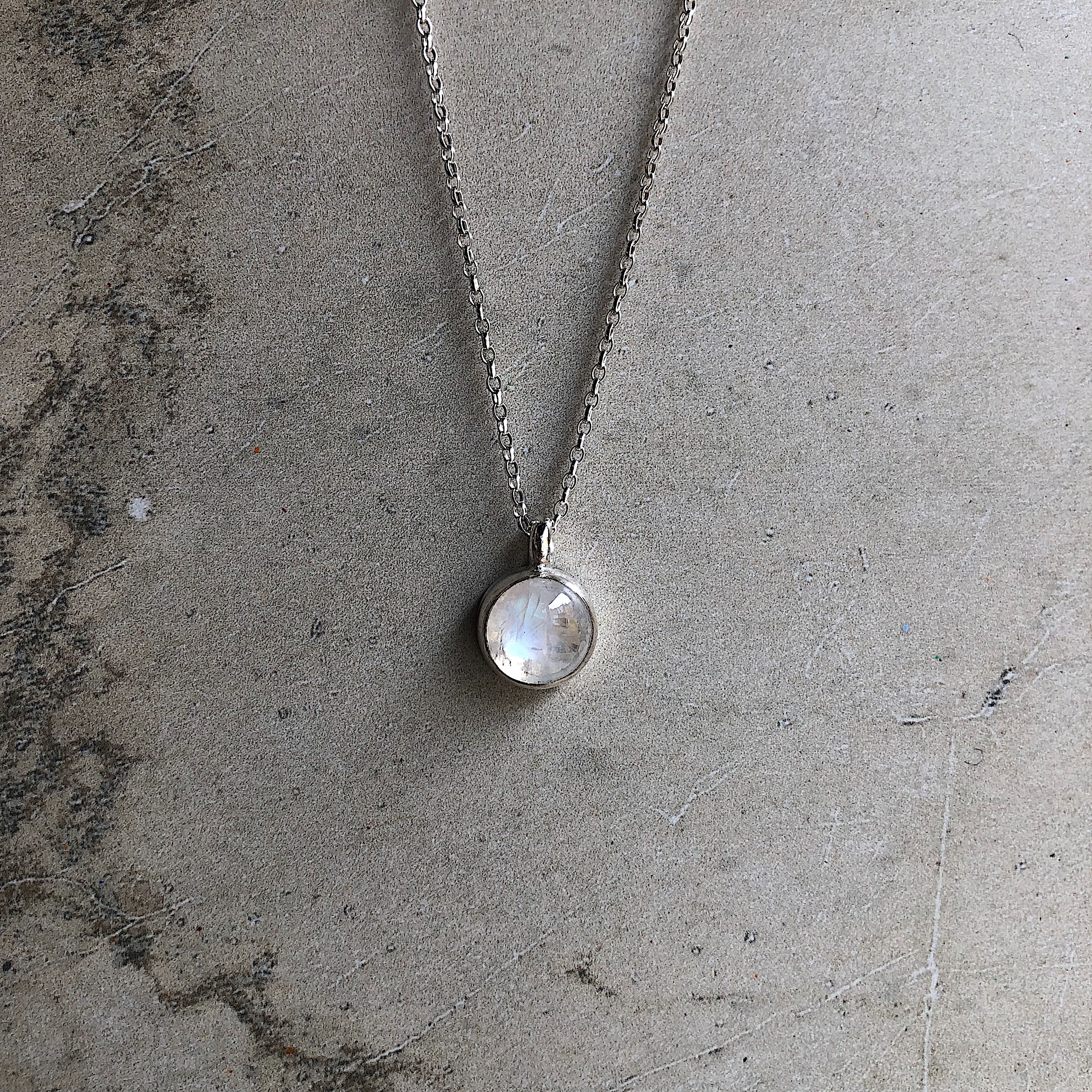Rainbow moonstone treasured necklace