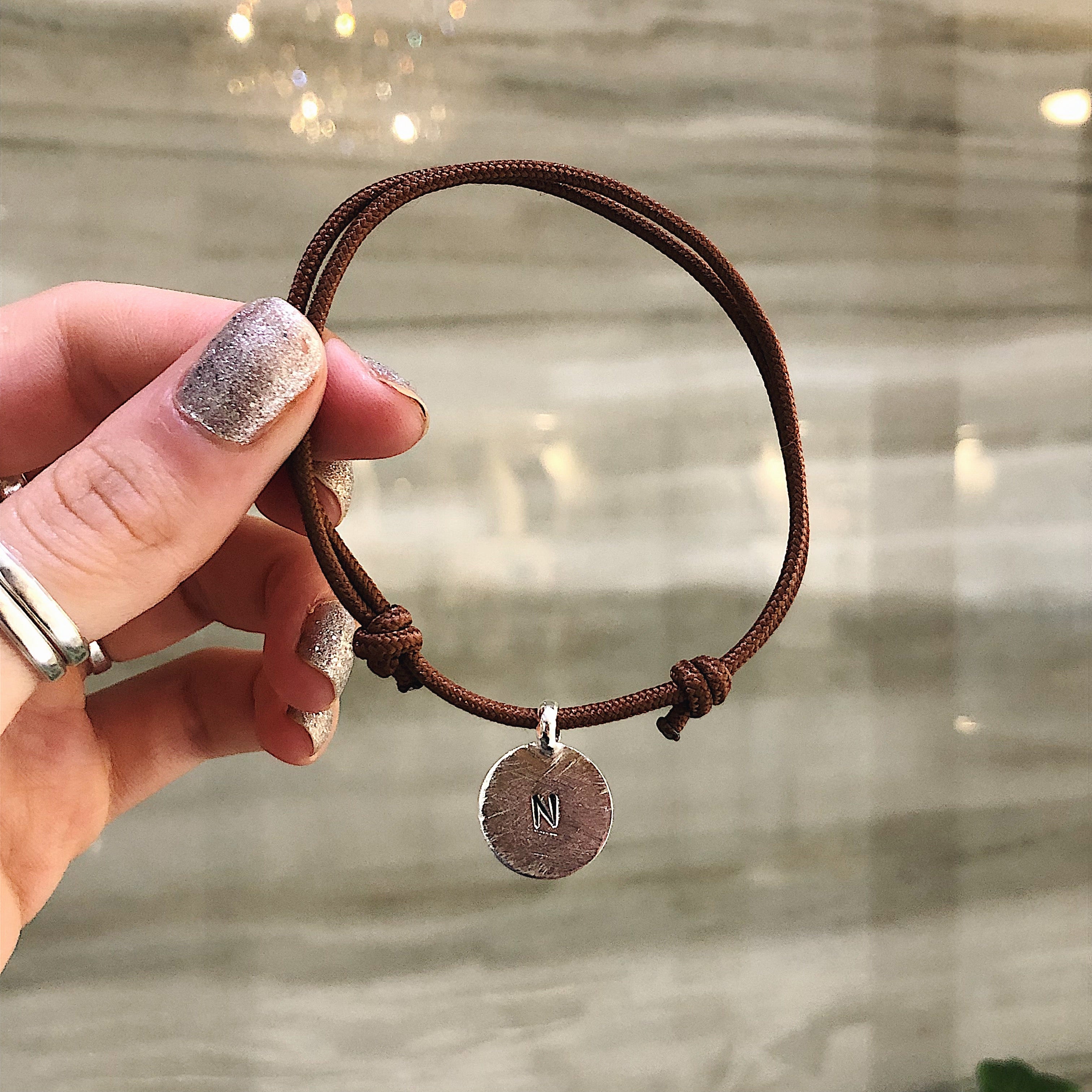 Personalised New Moon Rope Bracelet