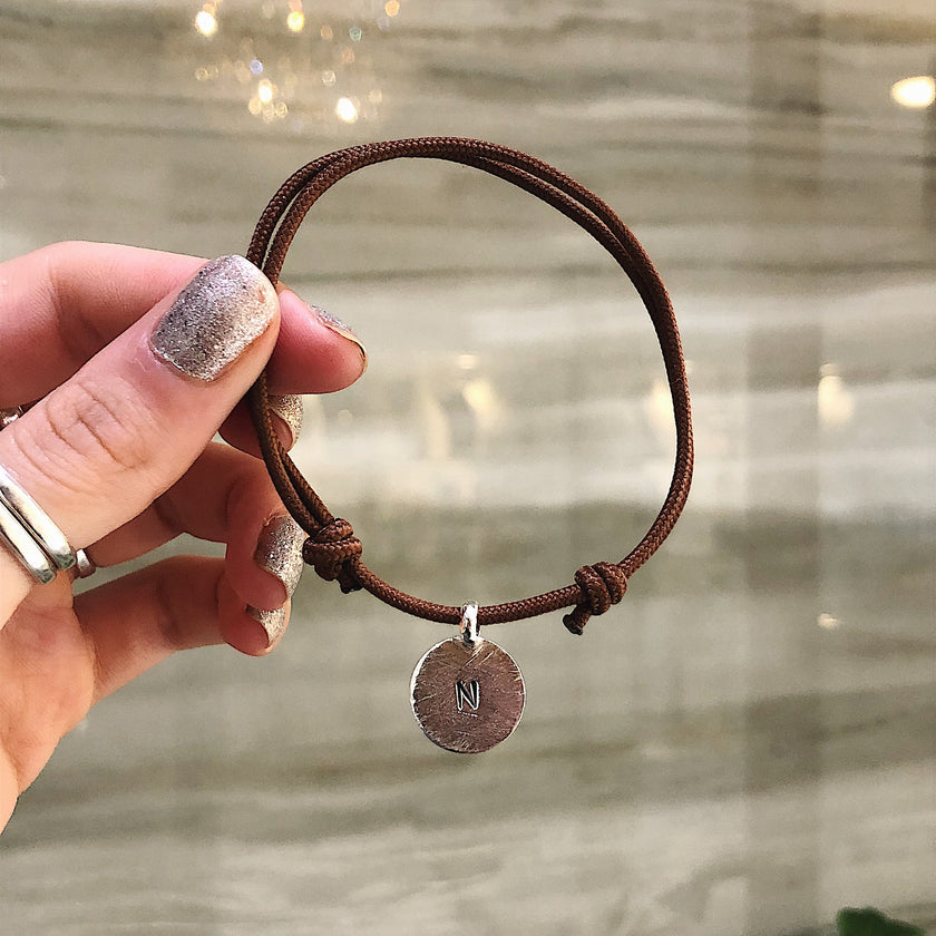 Personalised New Moon Rope Bracelet