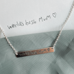 Handwriting Bar Necklace