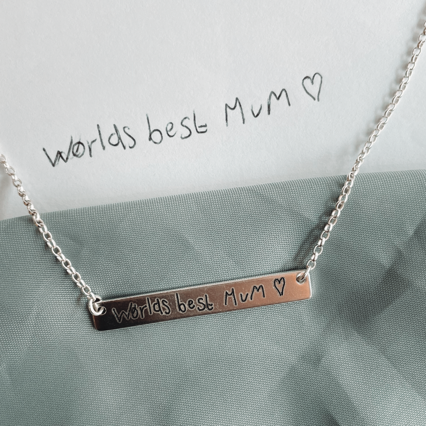 Handwriting Bar Necklace