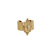 Luna Luxe 18k Gold Plated Wide Band Irregular Crystal Ring