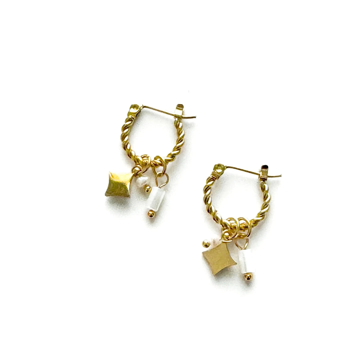 Bailee Luxe 18k vergoldete Charm-Creolen