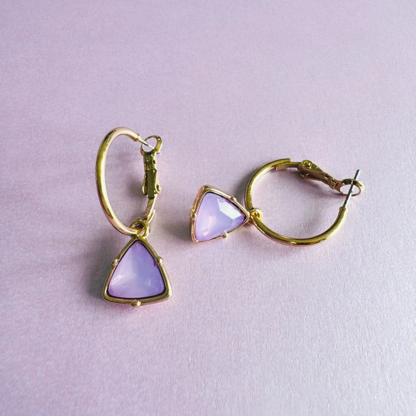 Holly Lilac Edelstein Gold Creolen