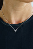 GEORGINI MIDNIGHT VELVET BABY HEART NECKLACE SILVER