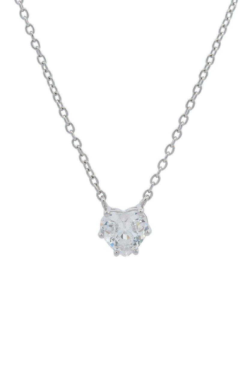 GEORGINI MIDNIGHT VELVET BABY HEART NECKLACE SILVER