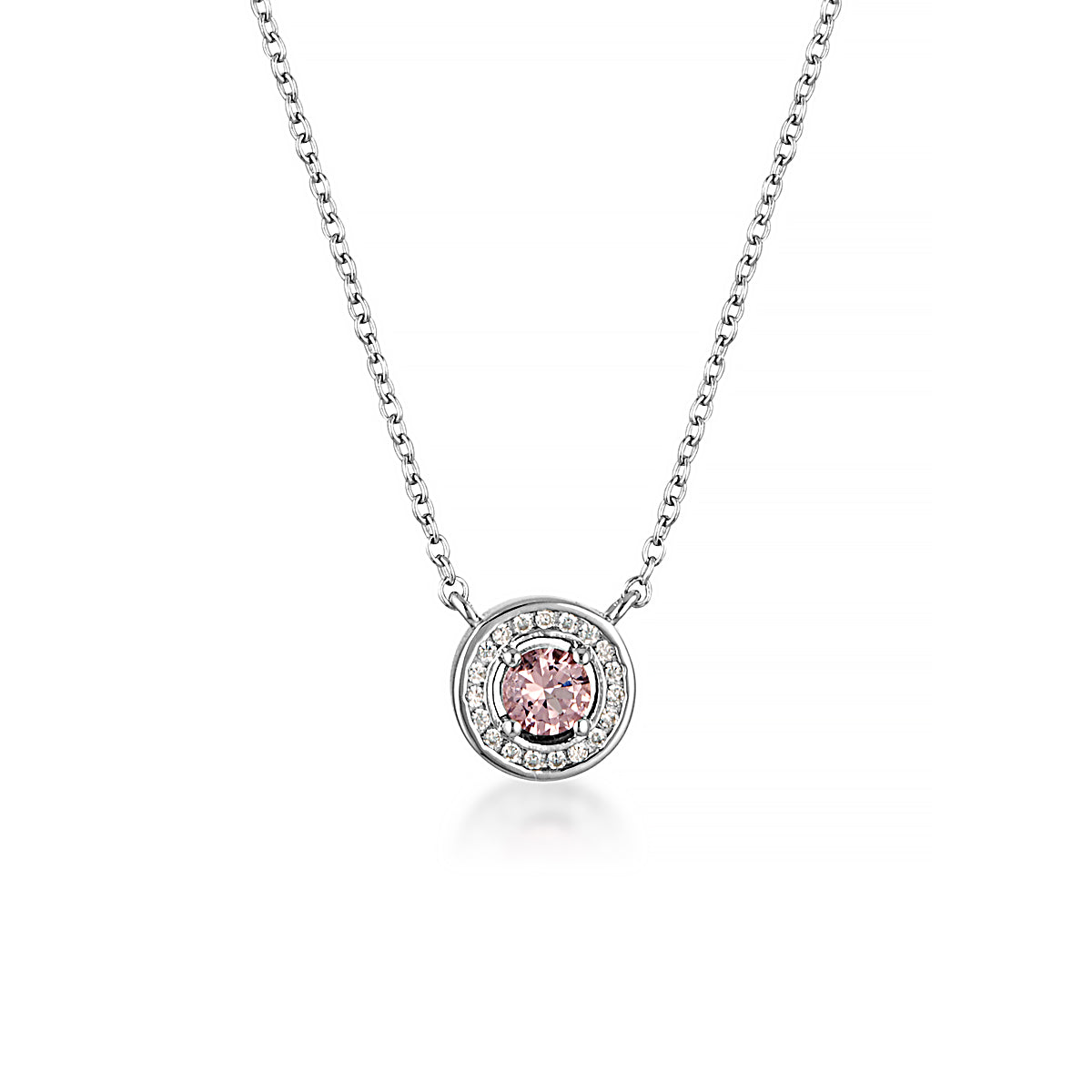 MILESTONE MORGANITE HALO PENDANT IN SILVER