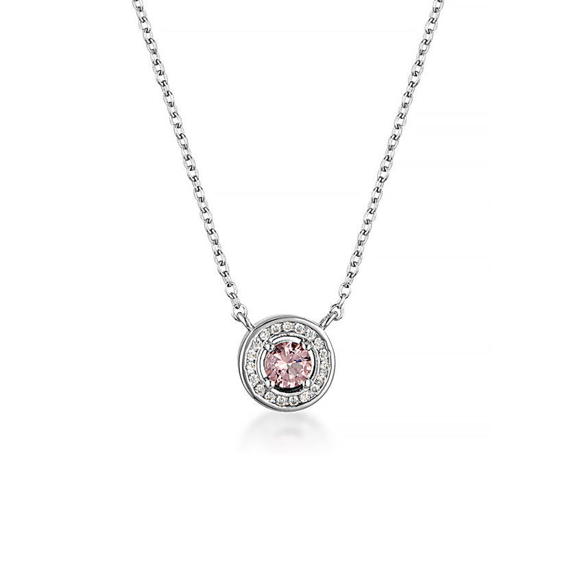 MILESTONE MORGANITE HALO PENDANT IN SILVER