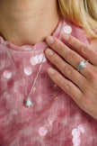 GEORGINI WISTERIA CREATED OPAL FLORIBUNDA RING SILVER