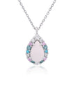 GEORGINI WISTERIA CREATED OPAL FLORIBUNDA PENDANT SILVER